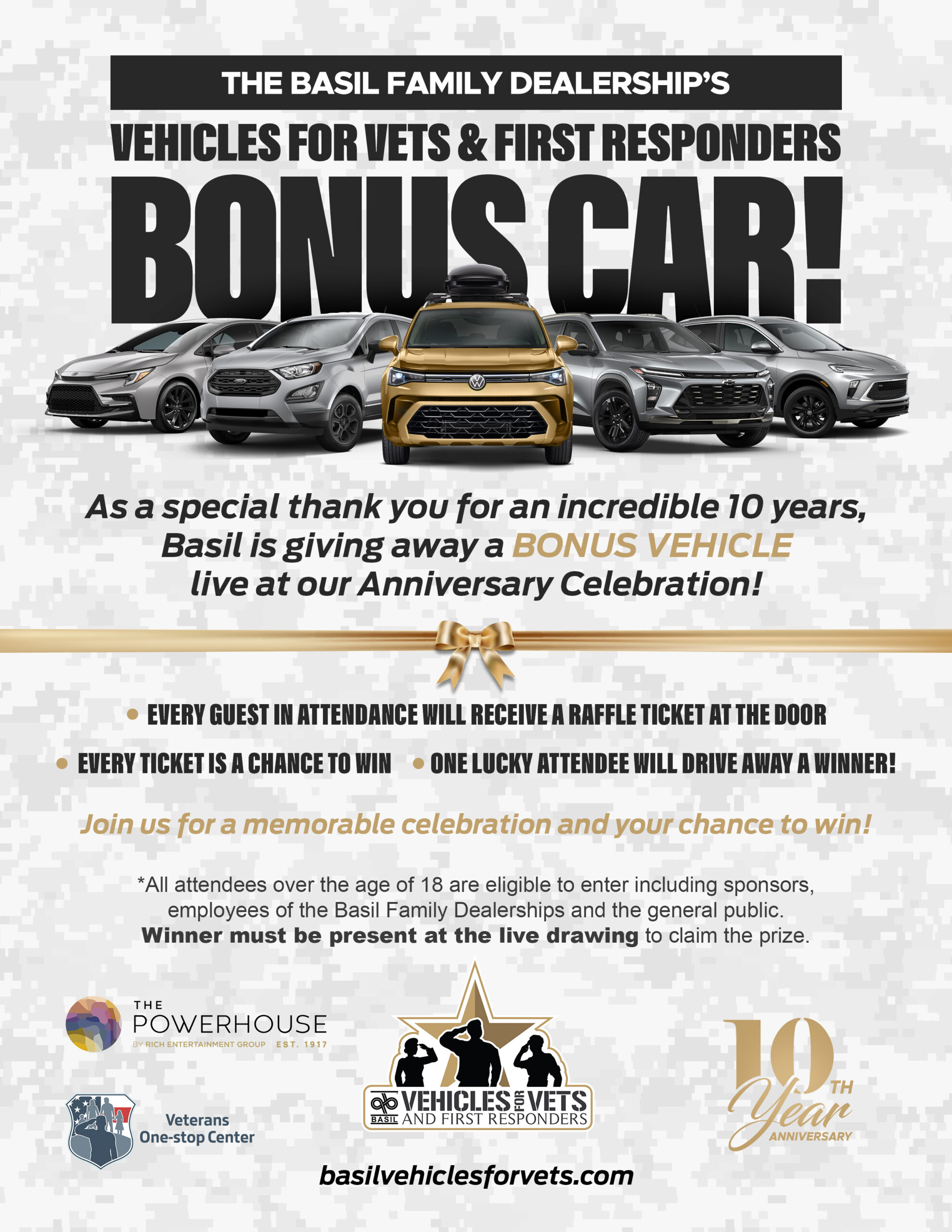 Basil Vehicles for Vets 2026 Vehicle Raffle